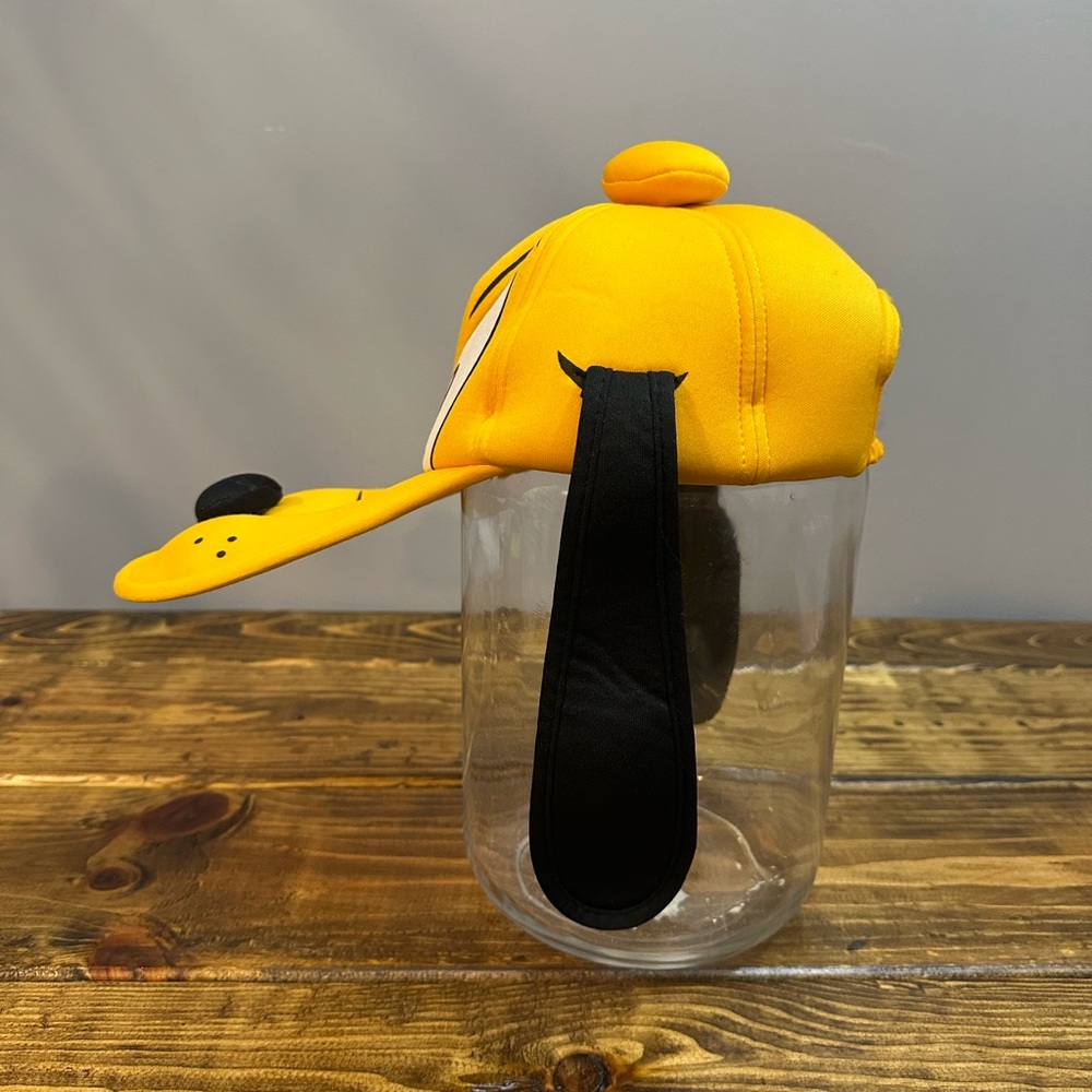 Pluto Walt Disney Parks World Pluto Long Bill Hat Wink Hang Ears Yellow Costume - Picture 4 of 6